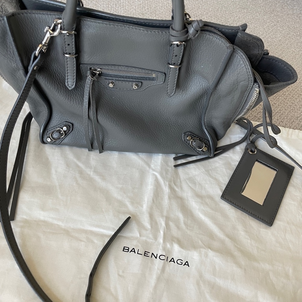 Balenciaga Papier A4 Zip Around Classic Studs Bag Leather Mini